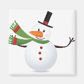 Waving Carrot Nose Snowman Magnet (Voorkant)