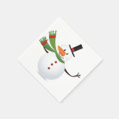 Waving Carrot Nose Snowman Servetten (Hoek)