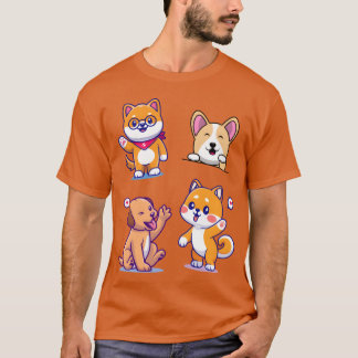 Waving Dog  retro T-shirt