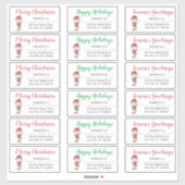 Waving Elf Kerstfeestdagen Adresetiketten Sticker (Vel)
