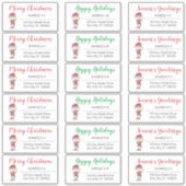 Waving Elf Kerstfeestdagen Adresetiketten Sticker (Voorkant)