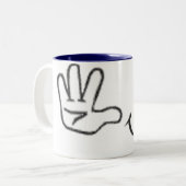 Waving Face Tweekleurige Koffiemok (Voorkant links)