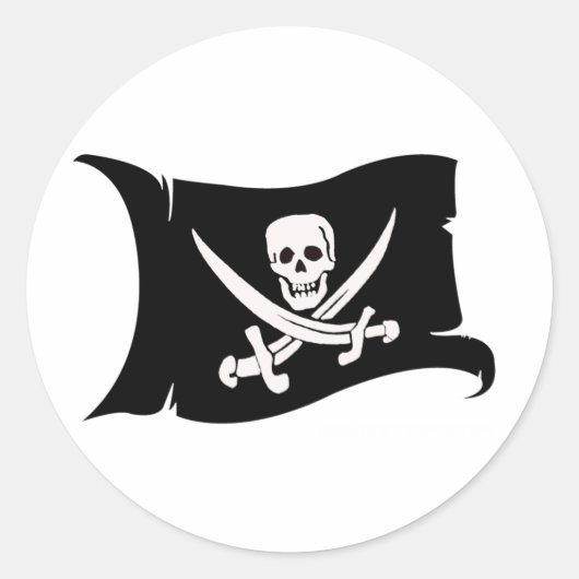 Waving Flag #10 Jack Rackham Ronde Sticker (Voorkant)