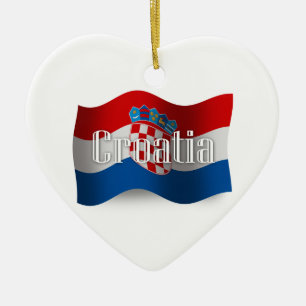 Waving Flag Kroatië Keramisch Ornament