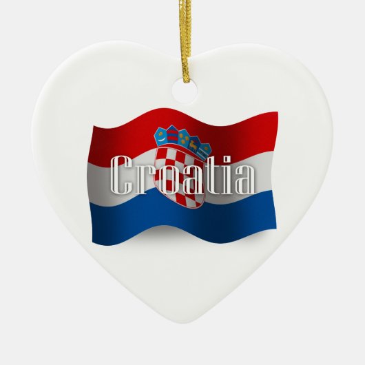 Waving Flag Kroatië Keramisch Ornament (Voorkant)