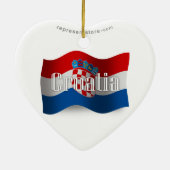 Waving Flag Kroatië Keramisch Ornament (Achterkant)