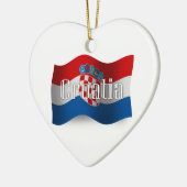 Waving Flag Kroatië Keramisch Ornament (Links)
