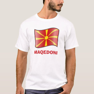 Waving Flag Macedonië Maqedoni T-Shirt
