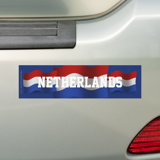 Waving Flag Nederland Bumpersticker (Op auto)