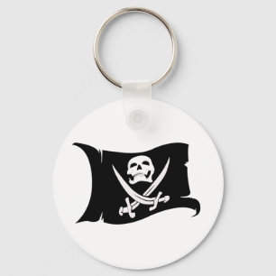 Waving Flag-Pirate Pictogram #10 Sleutelhanger