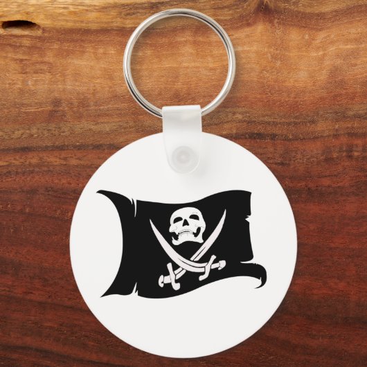 Waving Flag-Pirate Pictogram #10 Sleutelhanger (Voorkant)