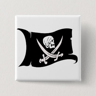 Waving Flag-Pirate-pictogram #6 Vierkante Button 5,1 Cm