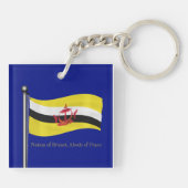 Waving Flag van Brunei Sleutelhanger (Achterkant)