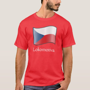 Waving Flag van de Tsjechische Republiek Lokomotiv T-shirt
