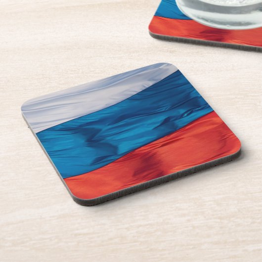 Waving Flag van Rusland Bier Onderzetter (Linkerzijde)