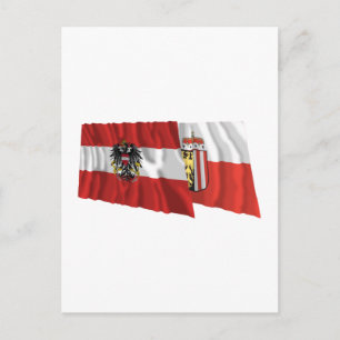 Waving Flags uit Oostenrijk en Oberoesterreich Briefkaart
