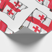Waving Georgia Flag Red and White Five Crosses Cadeaupapier (Hoek)