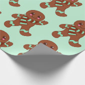 Waving Gingerbread Cookies Wrapping Paper Cadeaupapier (Hoek)