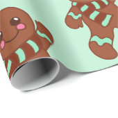 Waving Gingerbread Cookies Wrapping Paper Cadeaupapier (Rol Hoek)