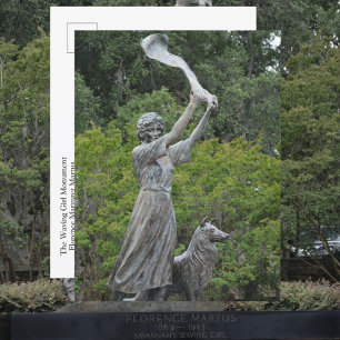 Waving Girl Monument Savannah Georgia Fotografisch Briefkaart