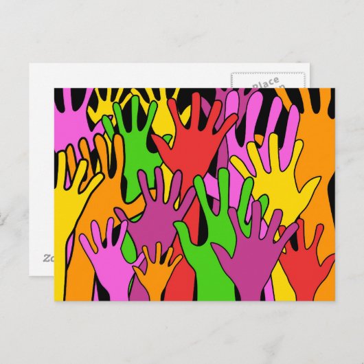 Waving Hands Briefkaart (Voorkant / Achterkant)