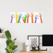 Waving Hands Poster (Thuiskantoor)