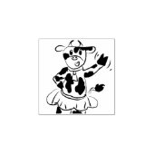 Waving Happy Koe Stamp Rubberstempel (Afrduk)
