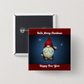 Waving Holiday Gnome Button Pin (Voorkant /achterkant)