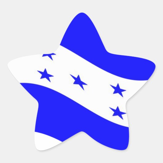 Waving Honduras Vlag Ster Sticker (Voorkant)