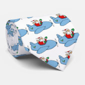 Waving Kris Kringle op zijn kerstvliegtuig Stropdas (Opgerold)