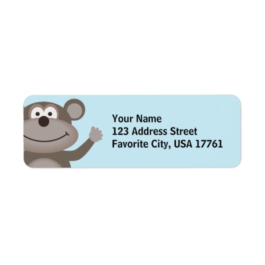 Waving Monkey Adresetiketten Etiket (Voorkant)