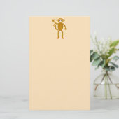 Waving Monkey. Briefpapier (Staand voorkant)