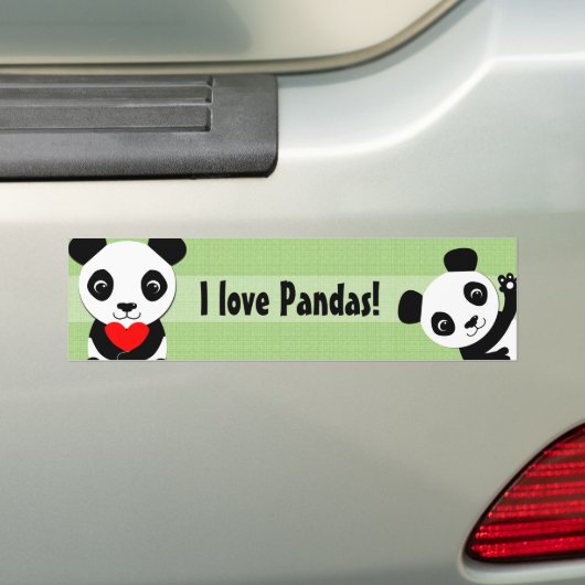 Waving Panda Bumpersticker (Op auto)