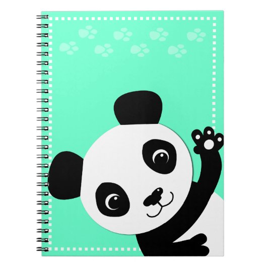 Waving Panda Notitieboek (Voorkant)