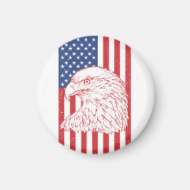 Waving Patriotic American Flag Design Magneet