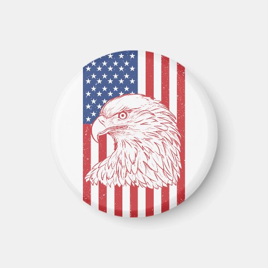 Waving Patriotic American Flag Design Magneet (Voorkant)