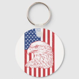 Waving Patriotic American Flag Design Sleutelhanger