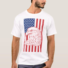 Waving Patriotic American Flag Design T-shirt