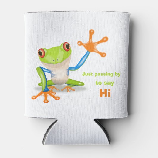 Waving red eyed Tree frog-illustratie Blikjeskoeler (Voorkant)