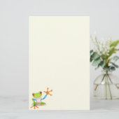Waving red eyed Tree frog-illustratie Briefpapier (Staand voorkant)