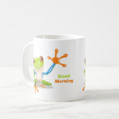 Waving red eyed Tree frog-illustratie Koffiemok (Voorkant links)