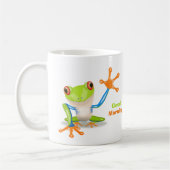 Waving red eyed Tree frog-illustratie Koffiemok (Links)