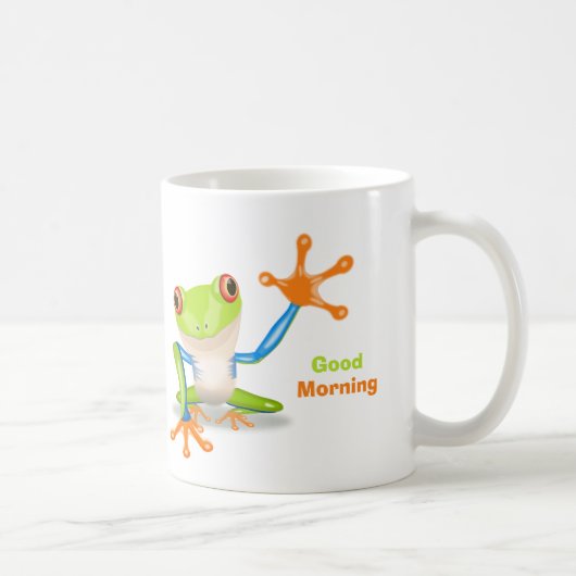 Waving red eyed Tree frog-illustratie Koffiemok (Rechts)