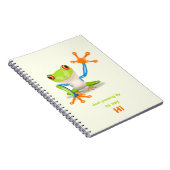 Waving red eyed Tree frog-illustratie Notitieboek (Rechterzijde)