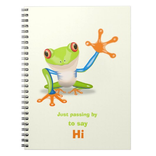 Waving red eyed Tree frog-illustratie Notitieboek (Voorkant)