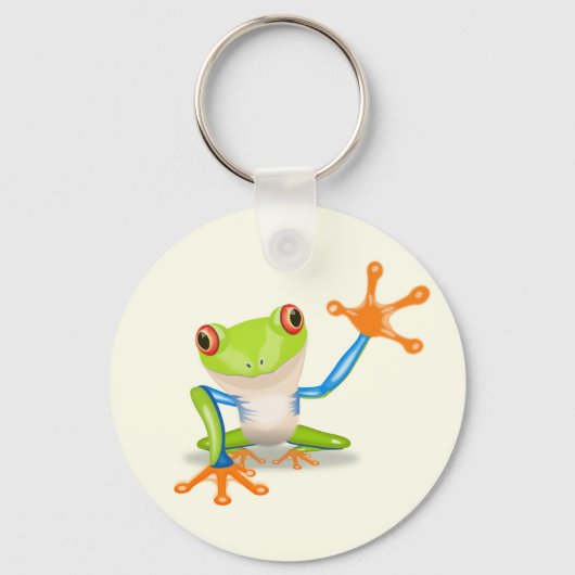 Waving red eyed Tree frog-illustratie Sleutelhanger (Voorkant)