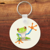 Waving red eyed Tree frog-illustratie Sleutelhanger (Voorkant)
