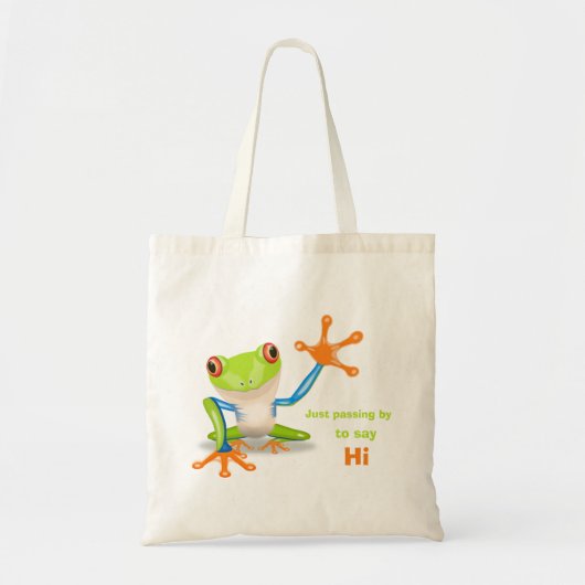 Waving red eyed Tree frog-illustratie Tote Bag (Voorkant)