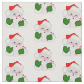 Waving Santa & Candy Cane Cartoon Stof (Close Up)