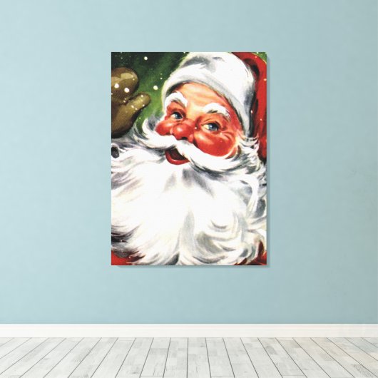 Waving Santa Claus Canvas Afdruk (Insitu (Houten vloer))